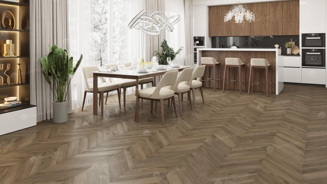Виниловая плитка Виниловая LVT плитка ECO 20-4 Дуб Насыщенный Chevron