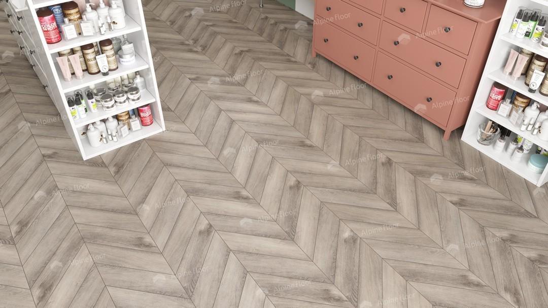 Виниловая плитка Виниловая LVT плитка ECO 20-8 Дуб Исида Chevron