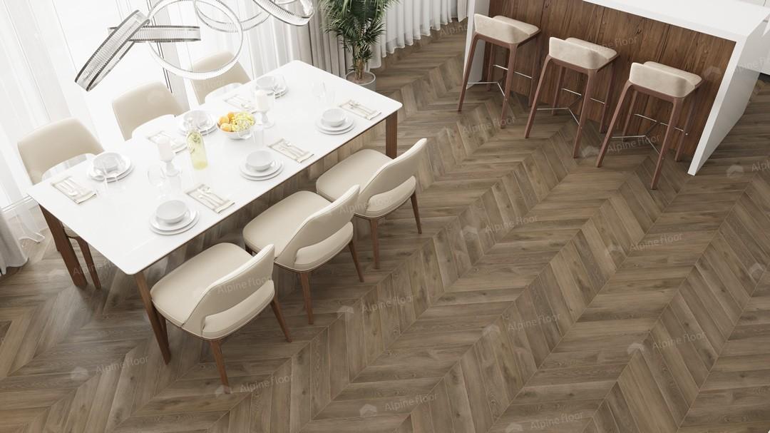 Виниловая плитка Виниловая LVT плитка ECO 20-4 Дуб Насыщенный Chevron