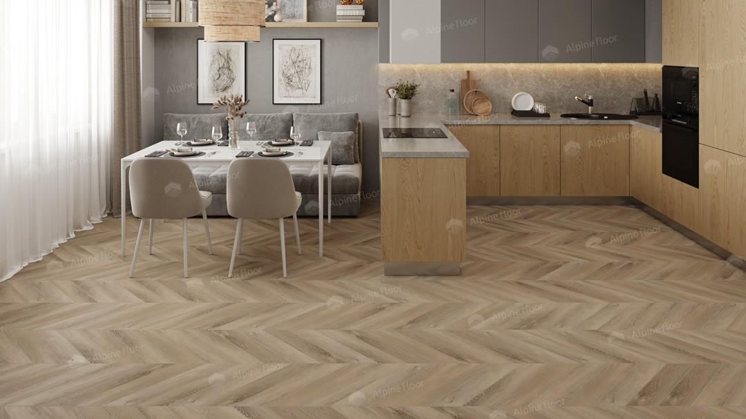 Виниловая плитка Виниловая LVT плитка ECO 20-6 Дуб Синистра Chevron